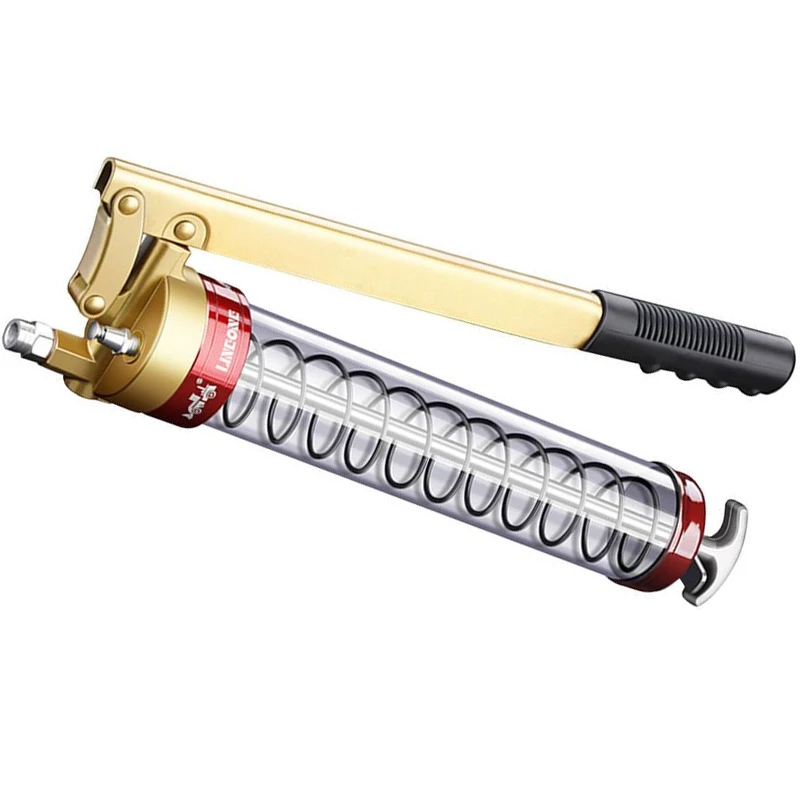 

Инструмент для инжекции автомобильного масла, ручная смазка для экономии труда, 600 куб. См, прочная прозрачная ручная смазка с одним поршнем высокого давления