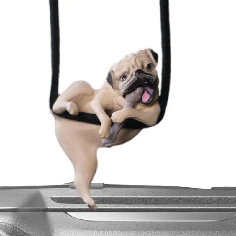 

Christmas Gift Swinging Bulldog Car Decor Funny Animal Christmas Tree Hanging Charm Interior Rearview Pendant Decor Gift