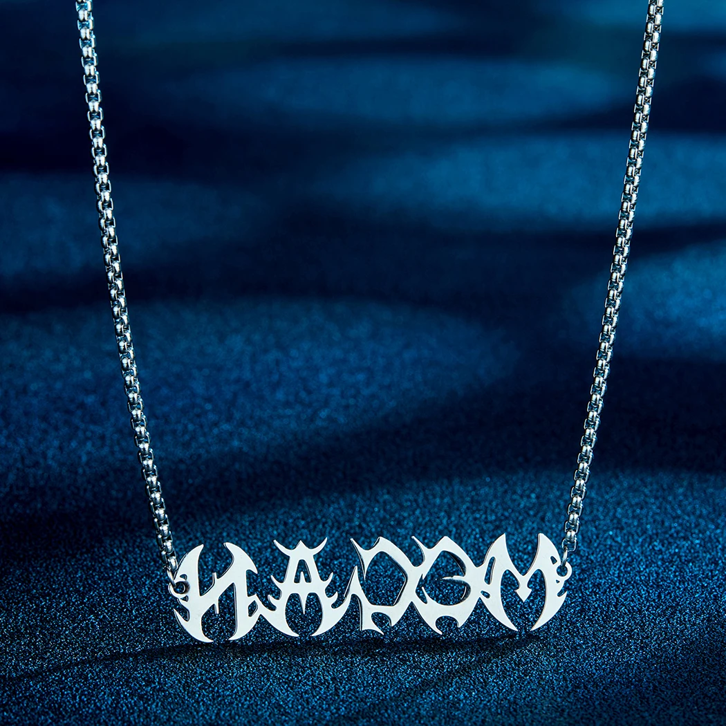 

Chereda Custom Stainless Steel Initial Necklace Personalized Name Necklace Silver Letter Custom Name Necklaces For Women