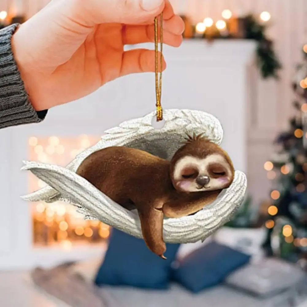 

Cute Sleeping Angel Dogs Hung Ornament Keychain Car Rearview Mirror Cartoon Animal Hanging Acrylic Pendant Gift For Girls U0q0