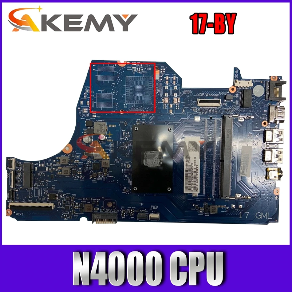 

Материнская плата для ноутбука HP Pavilion 17-BY, Akemy L22741-601 6050A2980801-MB-A01, процессор SR3S1 N4000
