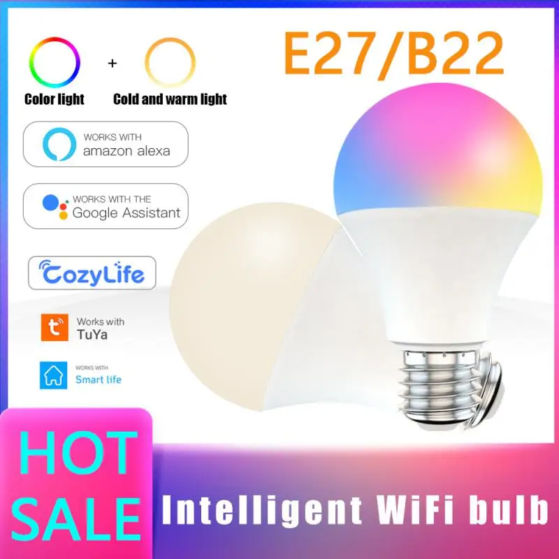 

Умная диммируемая лампа E27/E26 RGBCW с Wi-Fi, 9 Вт