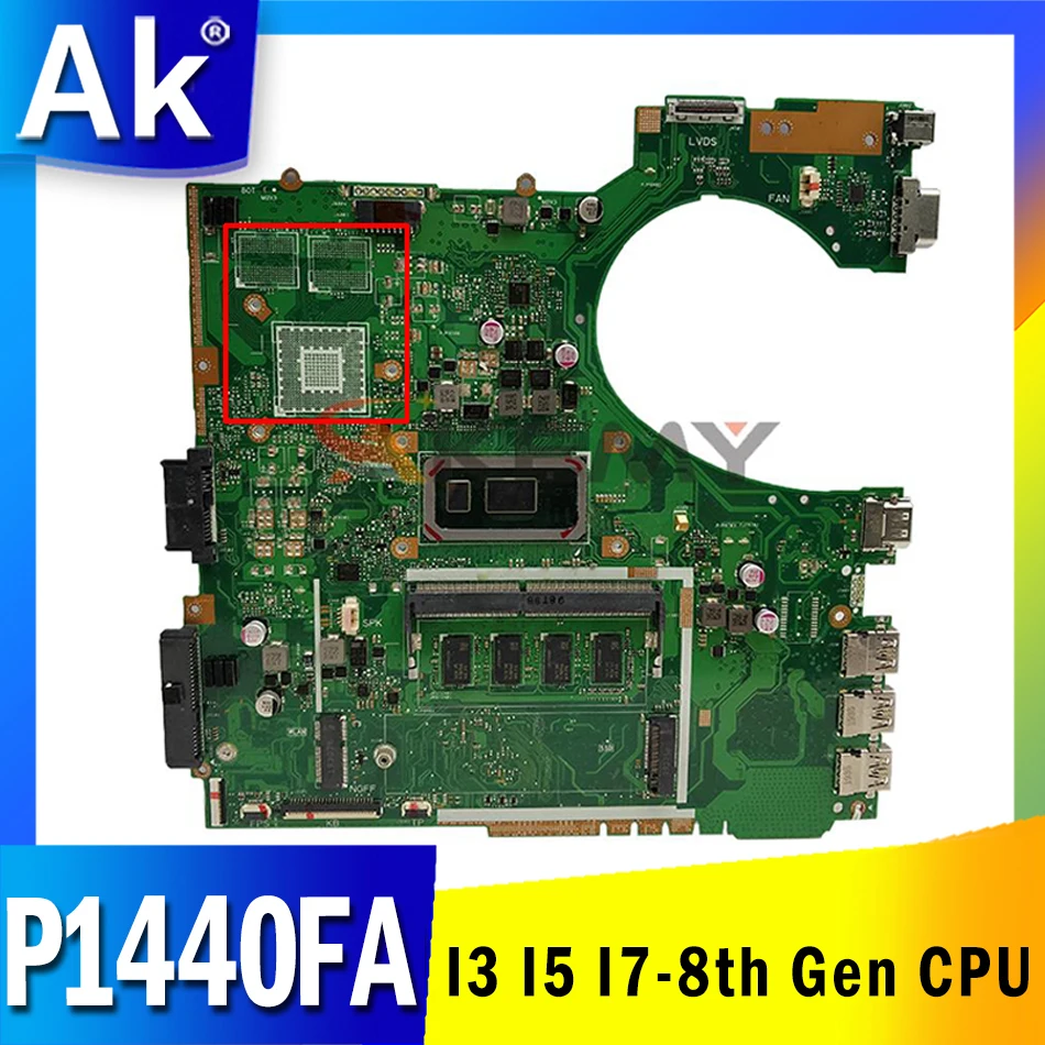 

P1440FA Original Notebook Mainboard i3-8145U I5-8265U I7-8565U CPU For ASUS P1440 P1440F P1440FA Laptop Motherboard Mainboard