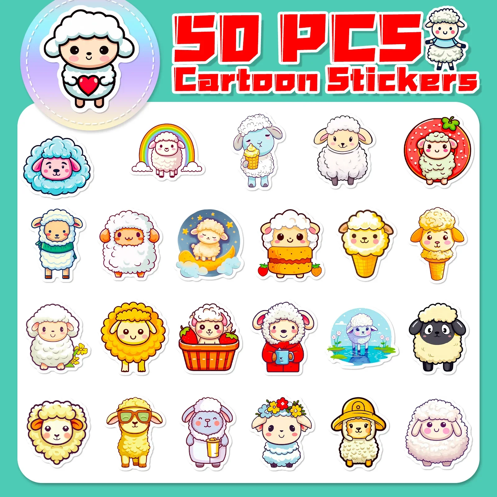 50 шт. водонепроницаемые наклейки для детей