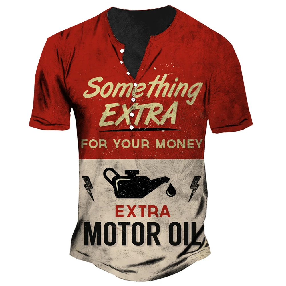 

2022 New Hot T-Shirts Summer Men's t-shirts V-Neck Buttons Oversized Shirts Motorcycle Street Tops Casual Short Sleeves camisas