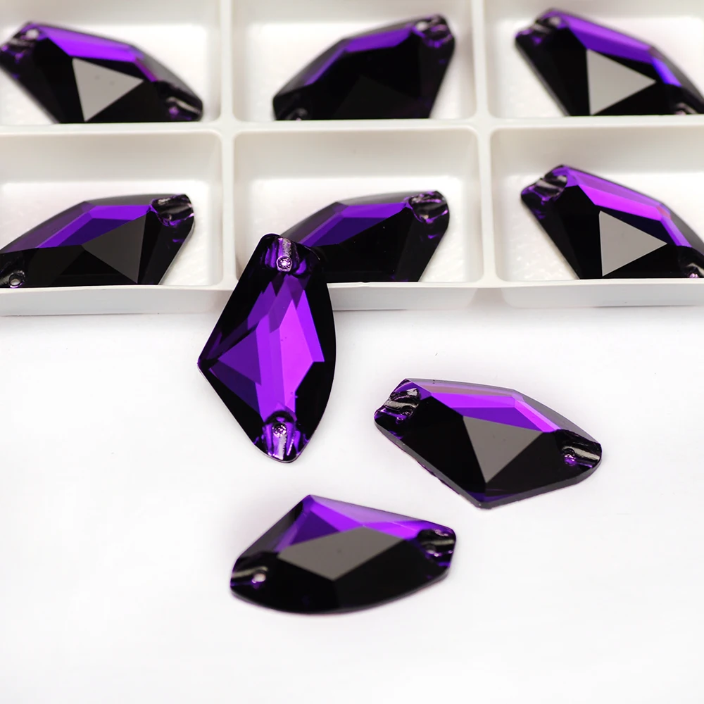 

Purple Velvet Shiny Galactic Glass Flatback Crystal Sew On Rhinestones Crafts Glitter Sewing Accessories For Design Decorations
