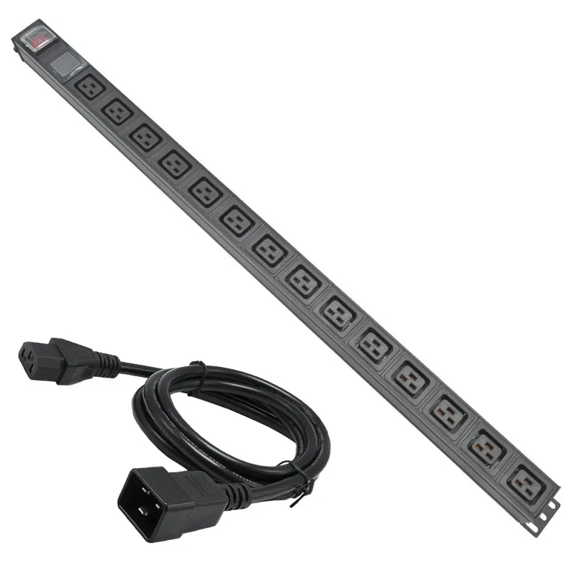 

PDU Power Strip C19 Way output Multiple SOCKET 14AC socket With current display meter IEC320 C14 port with Double break switch