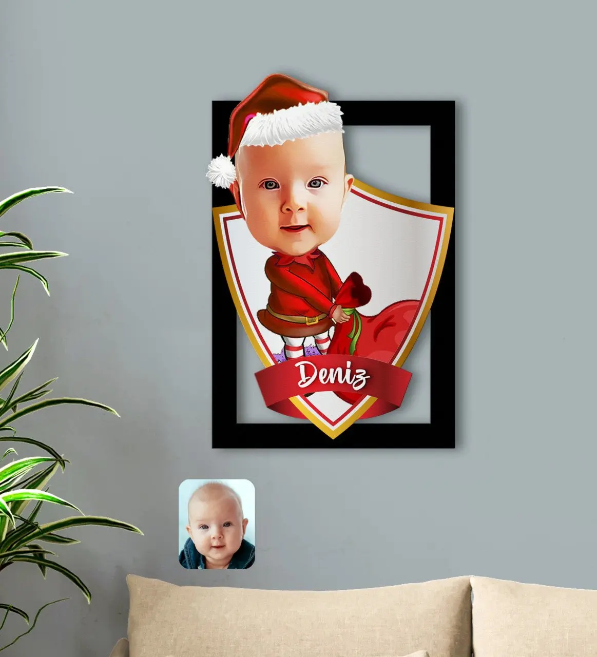 

Personalized Is Baby Caricature OF 3D Wood Tablo-6