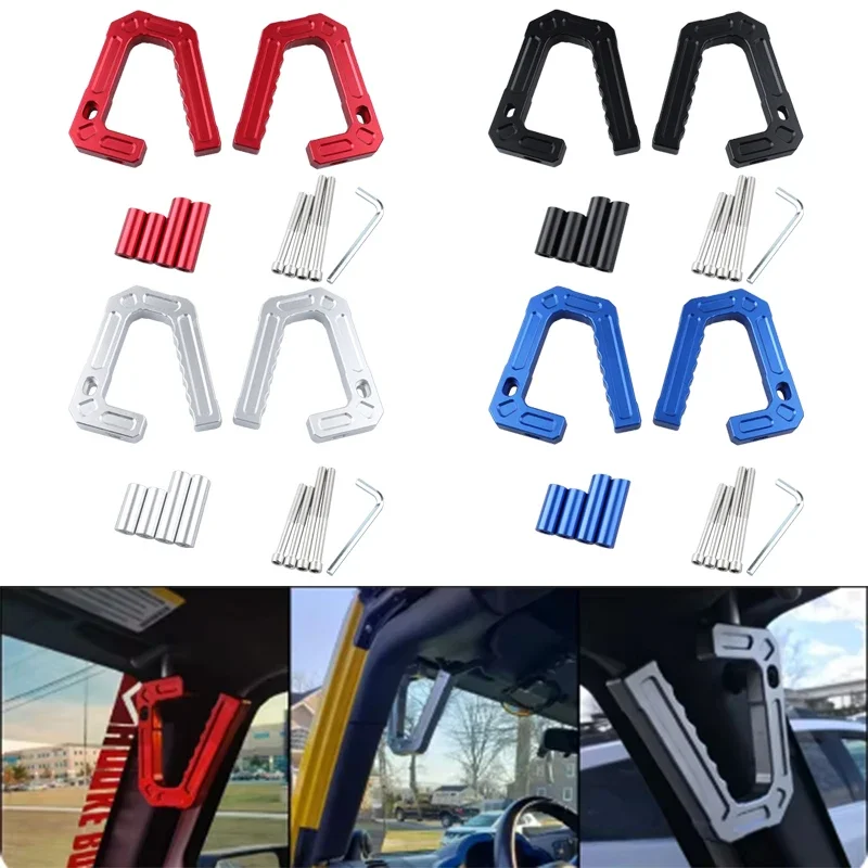 Алюминиевые автомобильные передние ручки захвата для Jeep JK Wrangler 07-18 Sport Sahara Rubicon 2/4