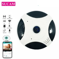 icsee 3mp home security wifi camera fisheye panoramic 360 degree two way audio cctv surveillance wireless camera indoor