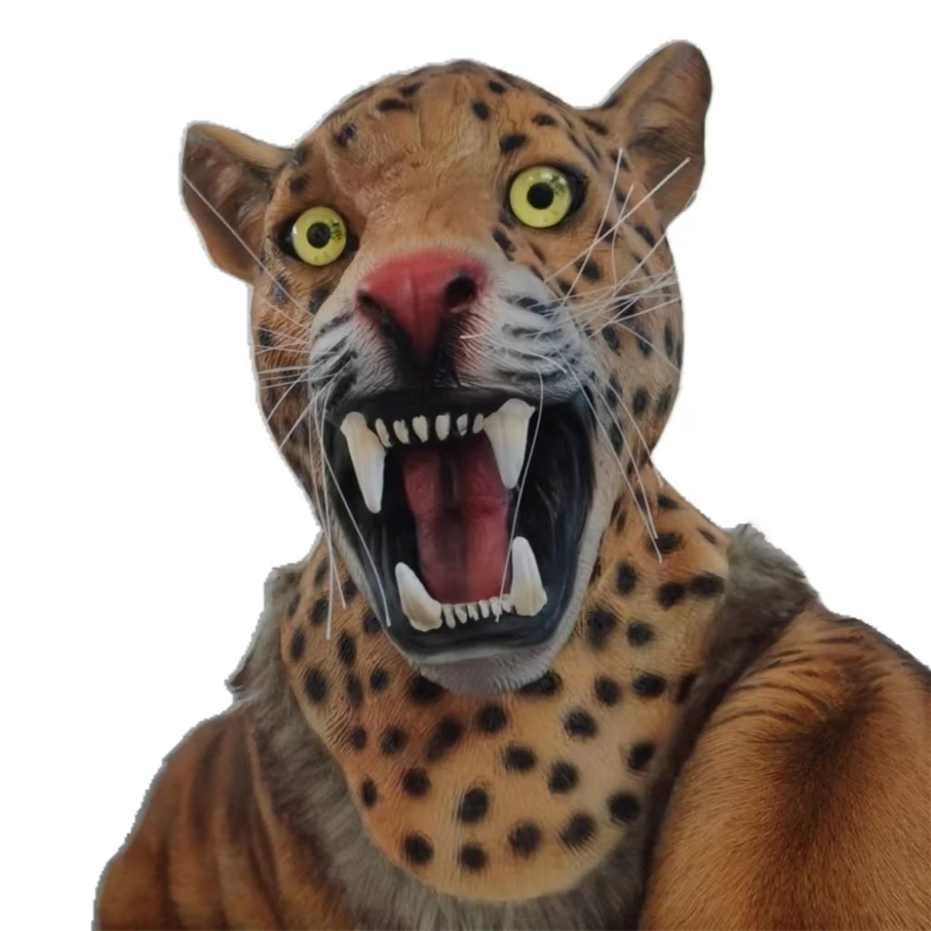 2 шт. маска тигра и леопарда реалистичная латексная для косплея животного