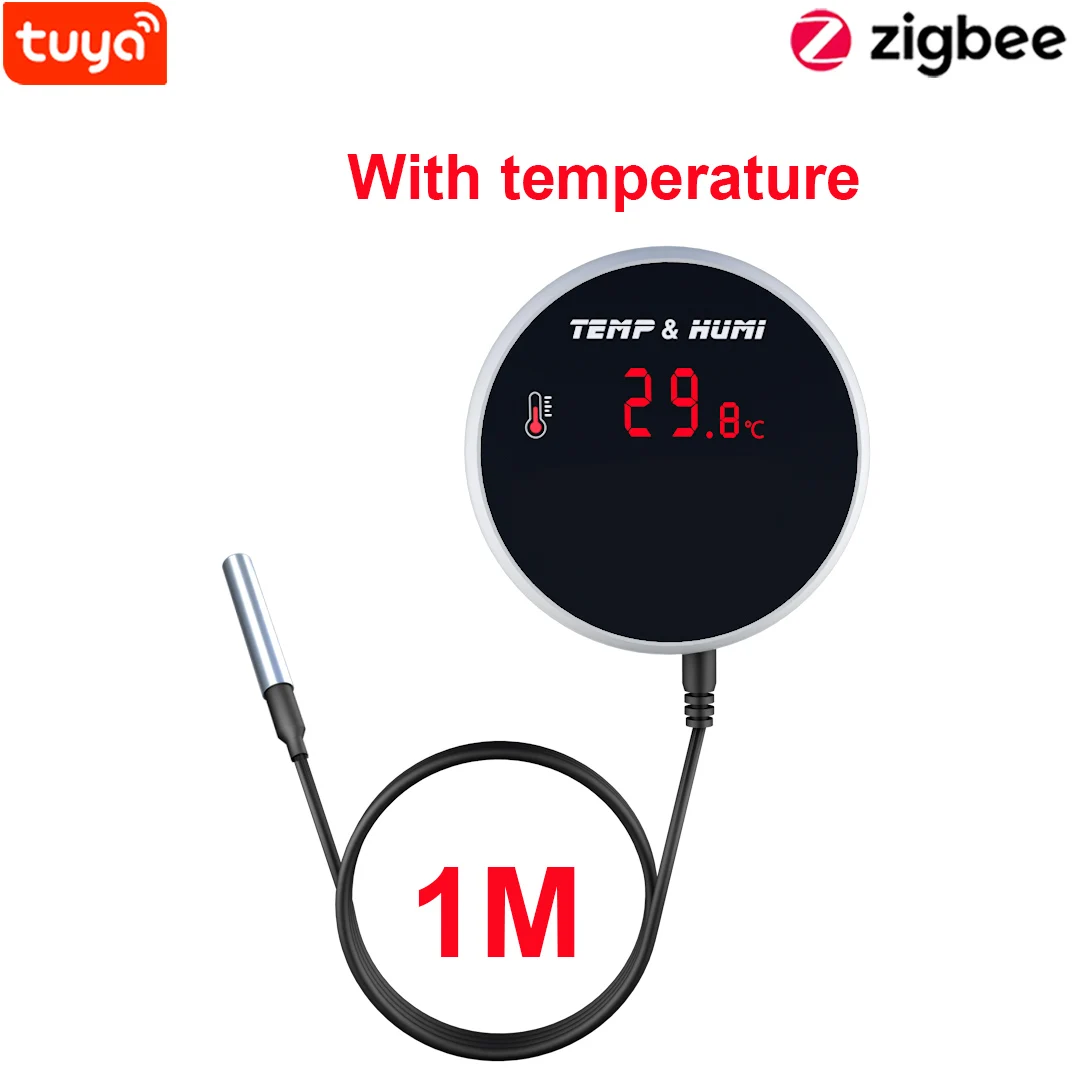 

Умный гигрометр Tuya Zigbee, термометр с внешней температурой, зарядкой через USB или перезаряжаемой батареей