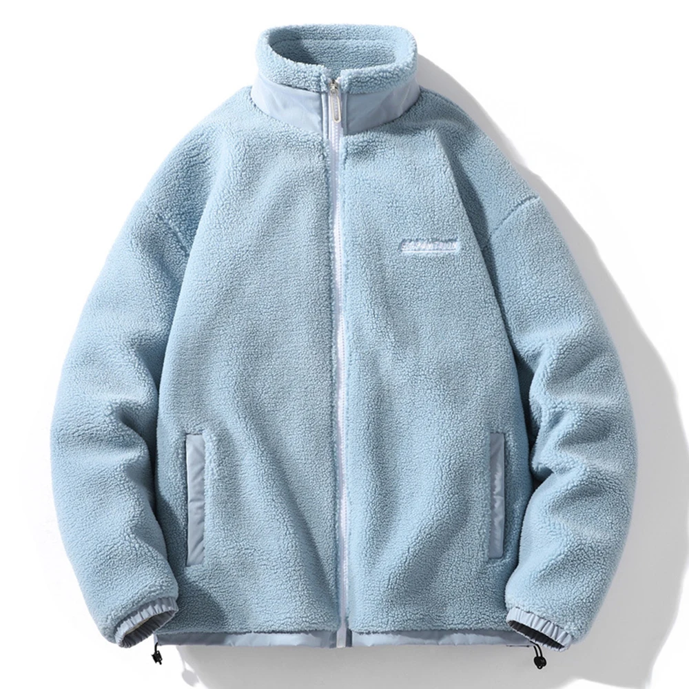 Covrlge Sale Winter Men's Coat Simple Stand Collar Windproof Lambswool Male Warm Solid Color Parka Men Clothes Streetwear MWM166