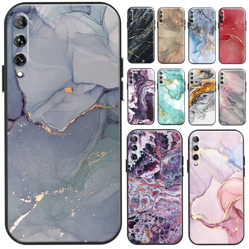 

Watercolor Marble Pattern Phone Case For Huawei Y9 Y7 Prime 2019 Y9a Y9s Y9 Y8s Y7 Y6 Y6P Y7P Y8P Soft Funda Liquid Silicon