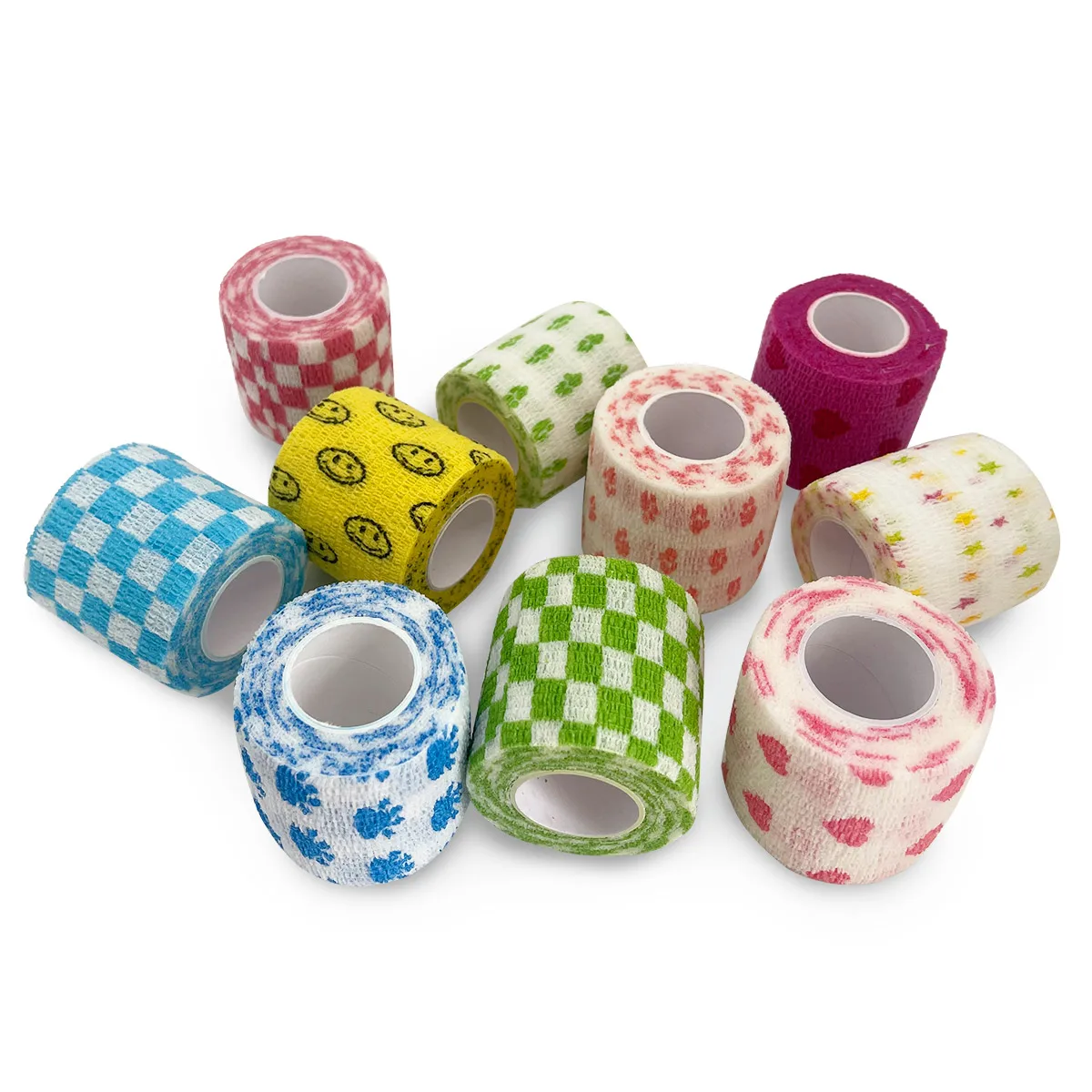 Бинт Медицинский самоклеящийся эластичный 4 5 м с принтом 1 шт. | Спорт и