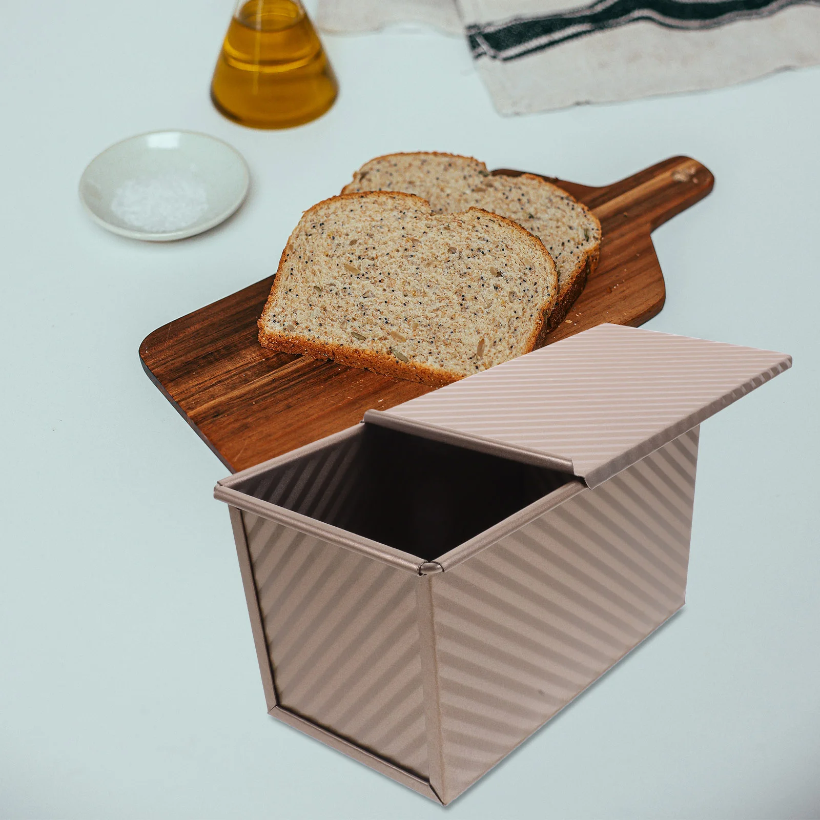 

Loaf Pan with Lid Bread Baking Mould Cake Toast Nonstick Carbon Steel Bread Pan Loaf Pan Bread Mould Kitchen Baking Tools
