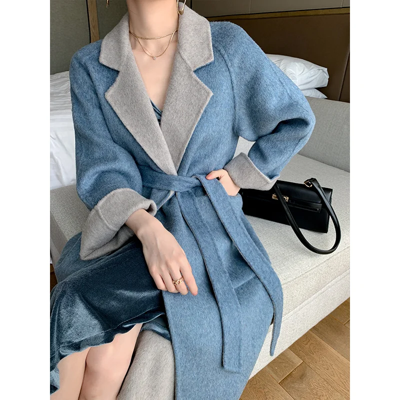 

Double-sided Winter 100% Wool Women Jacket for Woolen Coat Famale Loose Overcoat Korean Fashion Casaco Feminino Inverno SQQ580
