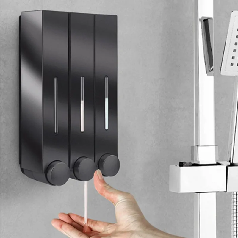 

420ML Liquid Soap Dispenser Wall Mounted Shower Gel Dispensers Family Hotel Handwashing Fluid Shampoo Container Storage Bottle