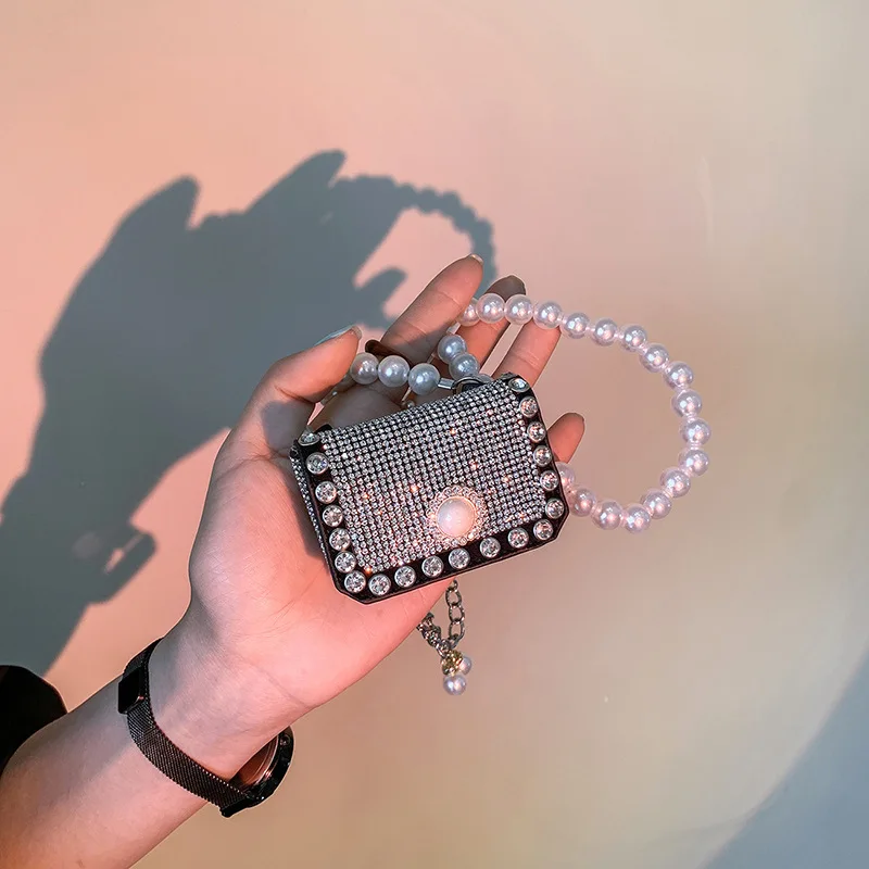 

Mini Chest Bag Women's Bag 2022 Brand Bag New Trendy Fashion Single Shoulder Messenger Bag Pearl Chain Small Square Bag
