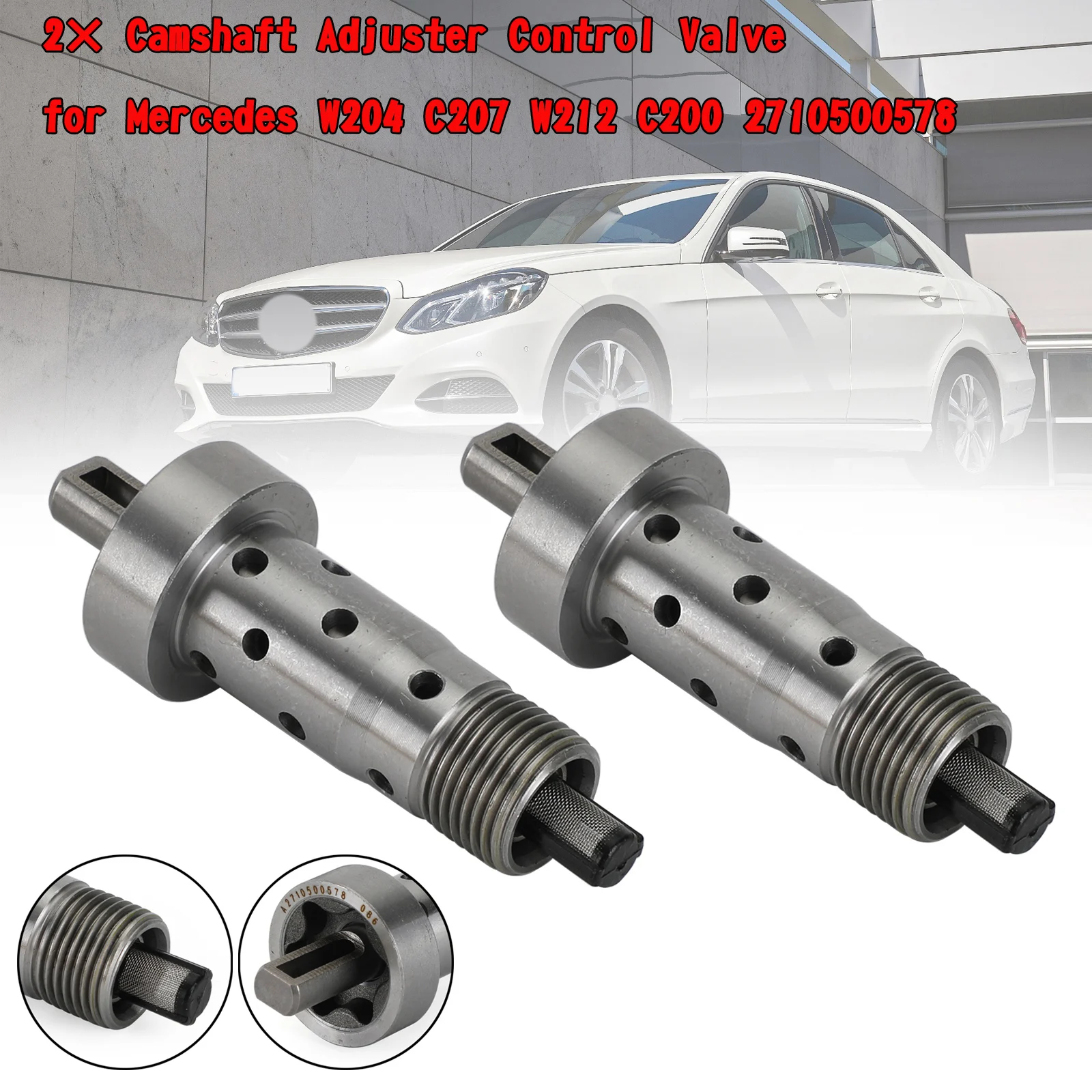 

Topteng 2× Camshaft Adjuster Control Valve for Mercedes W204 C207 W212 C200 2710500578 Car Auto Parts