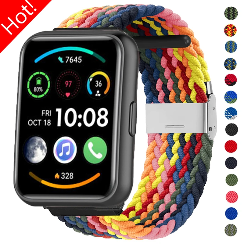 

Nylon Strap for Huawei Watch Fit 2 Bands WatchBand Braided Woven Adjustable Bracelet Wristband Correa for Huawei Watch Fit Band