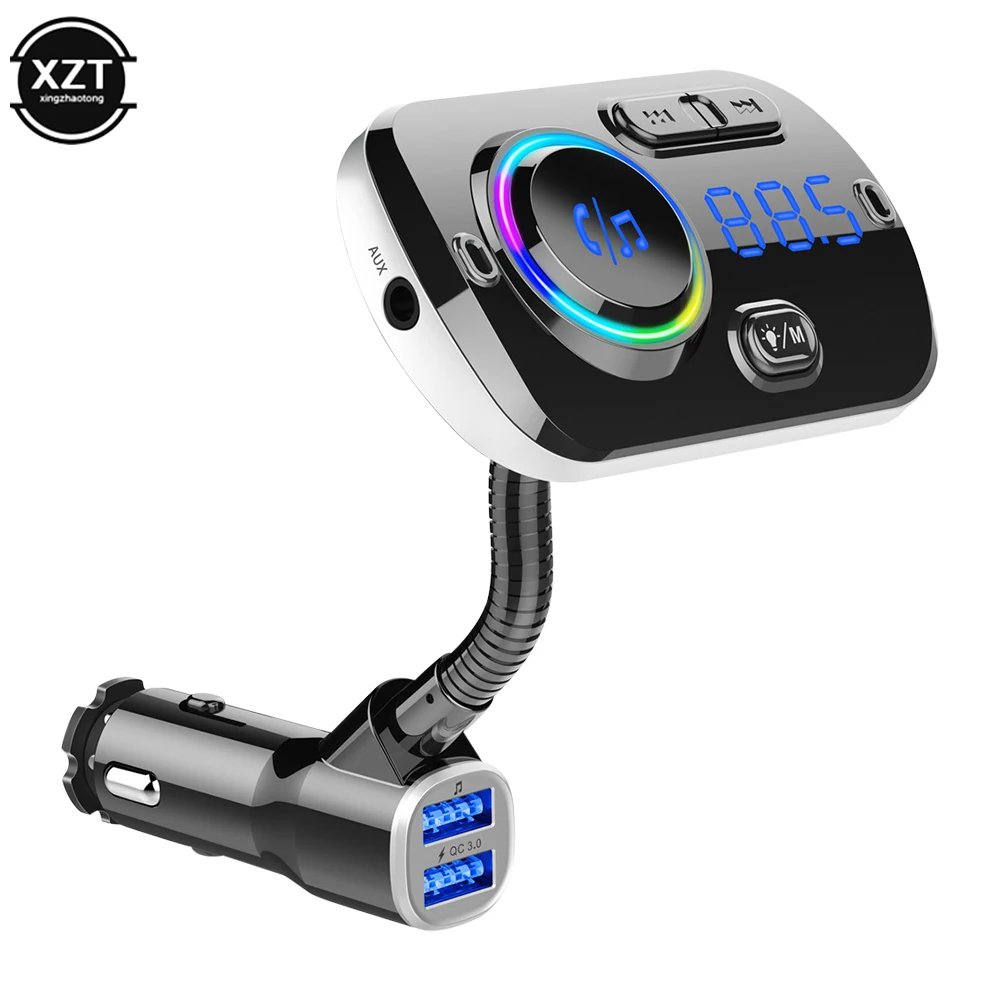 

Автомобильный FM-трансмиттер USB QC3.0 Быстрая зарядка автомобильный комплект беспроводная гарнитура Bluetooth 5,0 ЖК MP3-плеер автомобильные аксессуары