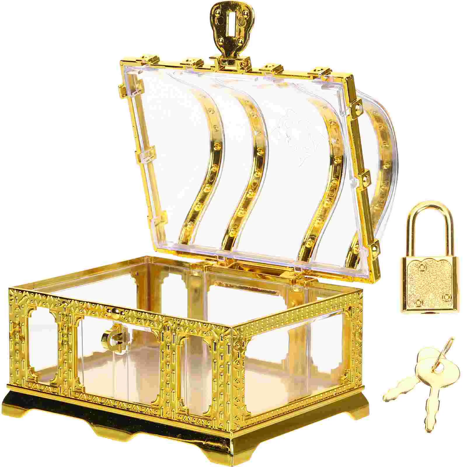 Box Treasurepirate Toy Kids Clear Transparent Decorativemoney Saving Caribbean