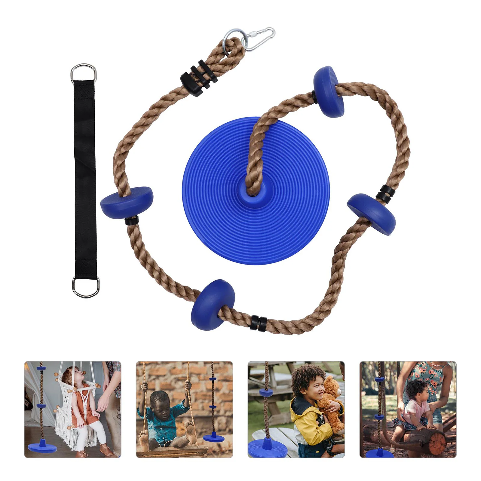 

1 Set of Climbing Rope with Disc Children Outdoor Climbing Swing (Blue)