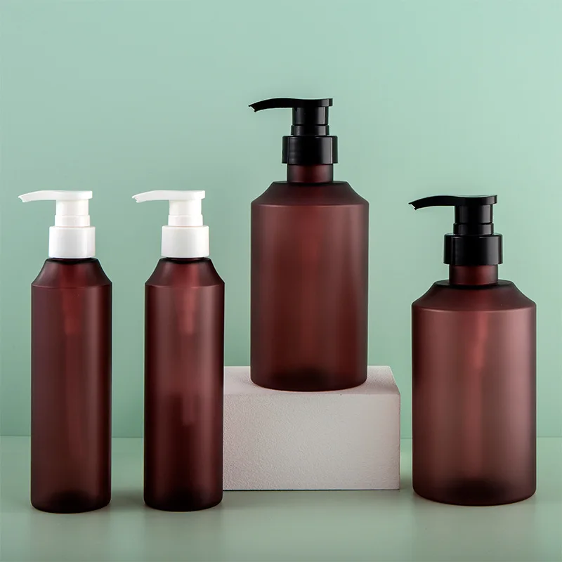 

100/150/200/250/400/500ml Refillable Scrub Lotion Bottle Oblique Shoulder Cylindrical Travel Press Bottle Body Shampoo Bottle