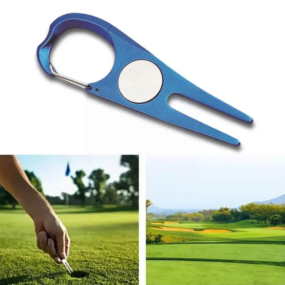 

Golf Turf Repair Tool Steel Golf Pitch Fork Repair Tool Repair Ball Marker Position Golf Durable K0c3