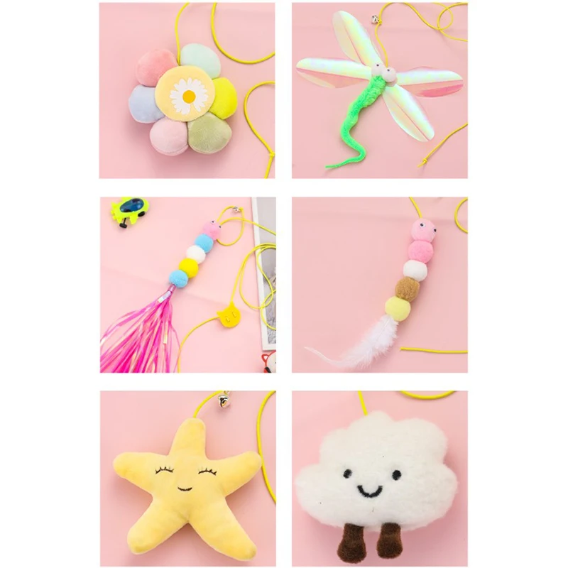 

Cat Toy Retractable Hanging Door Type Funny Stick Cat Scratching Rope Cat Toy Funny Cat Stick Pet Supplies Cat Accessories