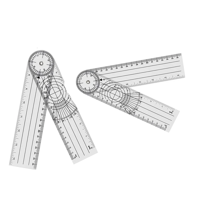 

Big Deal 4 Pieces Goniometer Physiotherapy 360 Degree Rotation Protractor Physiotherapy PVC For Physiotherapy, Sports Therapy