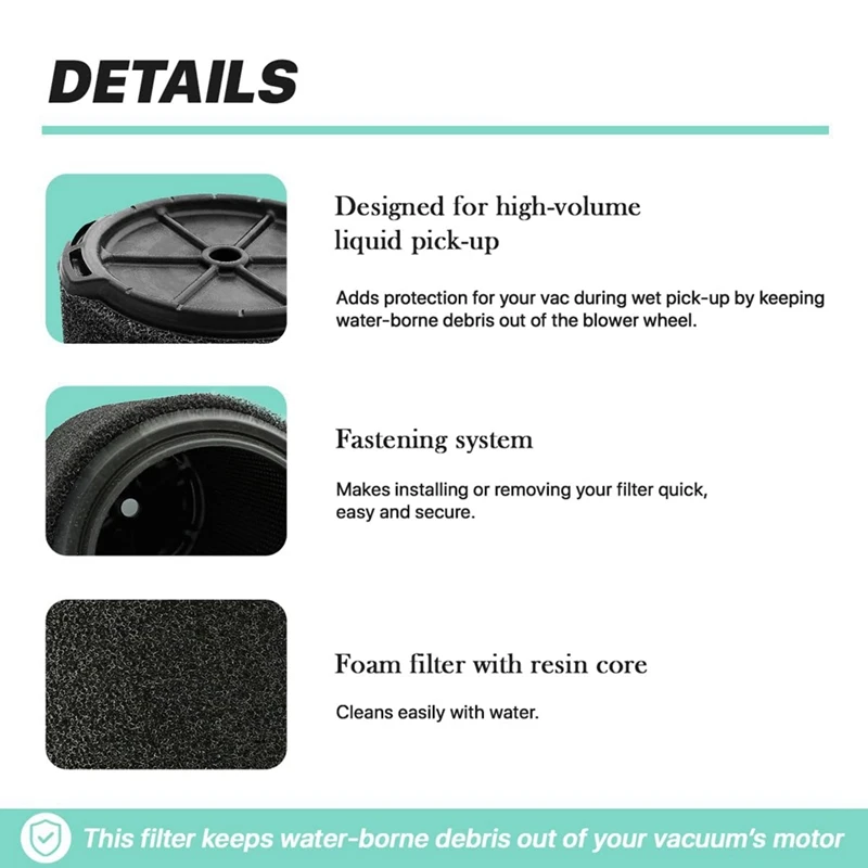 Сменный фильтр VF7000 для пылесоса Ridgid только влажный Vac пылесосов 5-20 галлонов