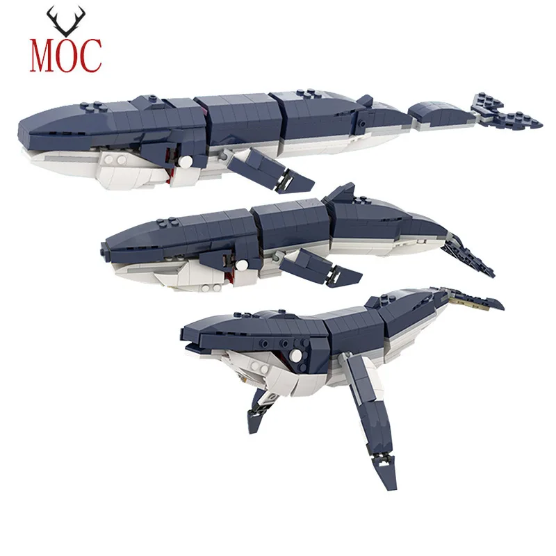 

Building Block DIY Whales Bricks MOC Sea shark 7 in 1 City Ocean Polar Zoo Series Animal Killer Model Toys Kids Education Gifts