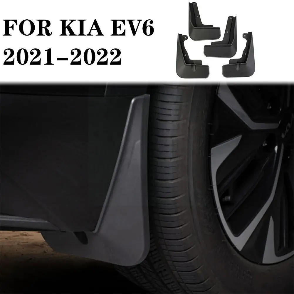 

4Pcs/set And 4 Screws Car Black Mud Flaps Mudguard Fender Cover Trim For Kia EV6-GT 2021-2022 High-quality ABS Car Accesori Z7Q7