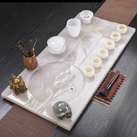 glass tea set household minimalist modern office tea tray chinese stone anti jade tea table glass teapot