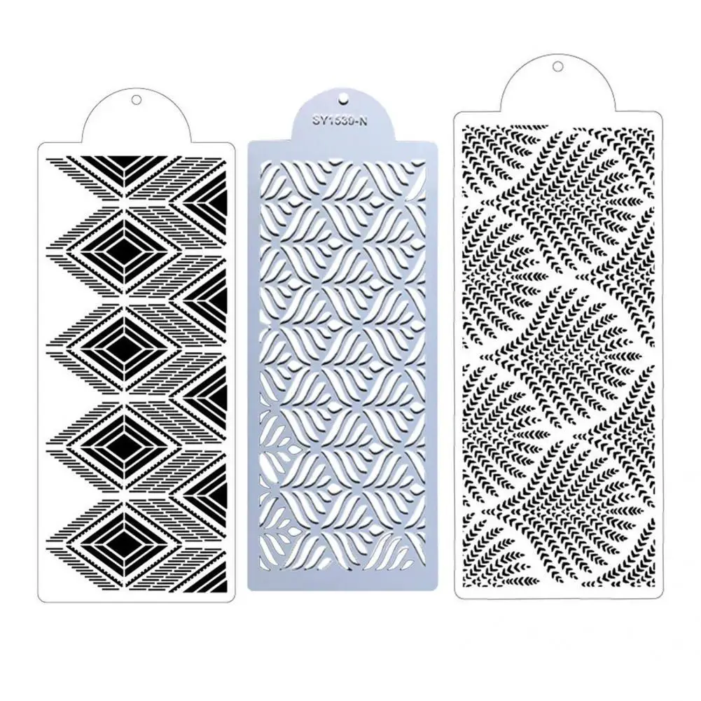 

3Pcs/Set Cake Templates Unique Reusable Sugar Sieve Molds PET Sugar Sieve Molds