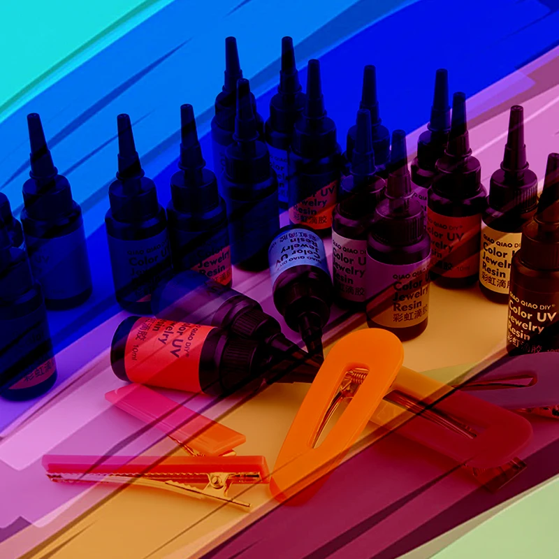 24 бутылки/коробка красочный жесткий УФ клей из смолы прозрачный