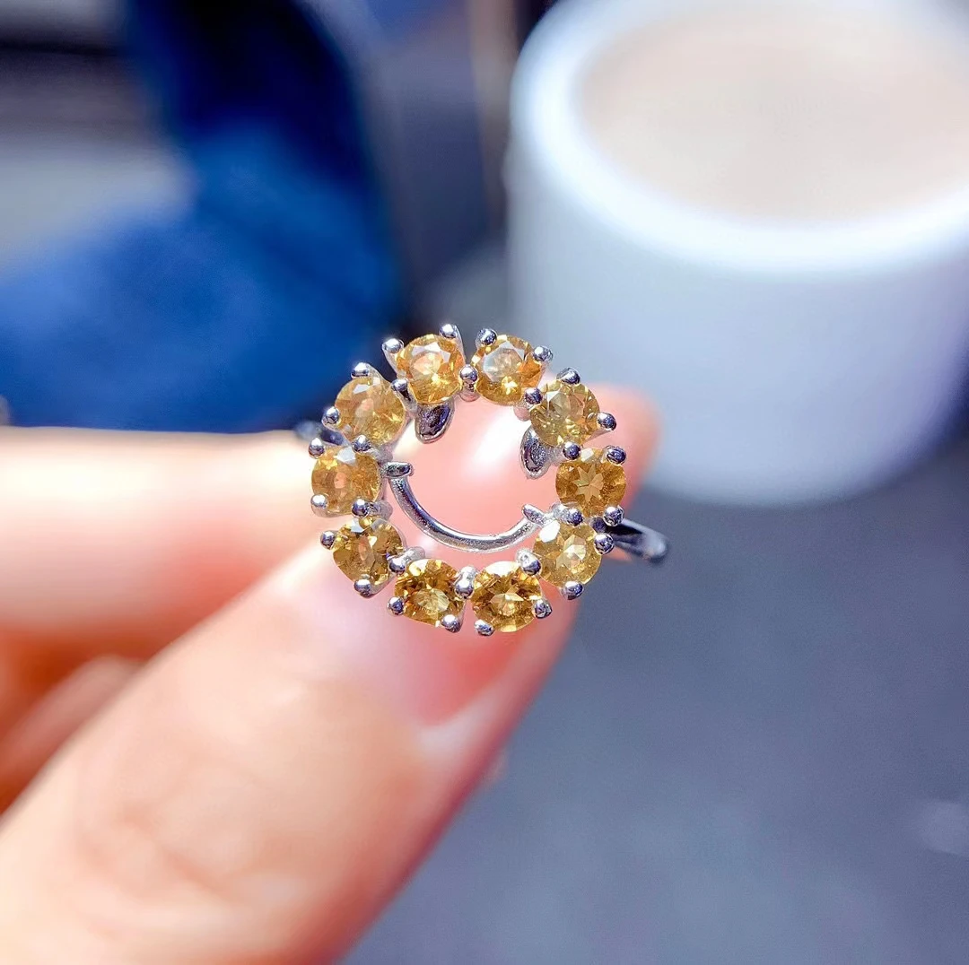 

Женское кольцо из серебра 925 пробы с натуральным Цитрином