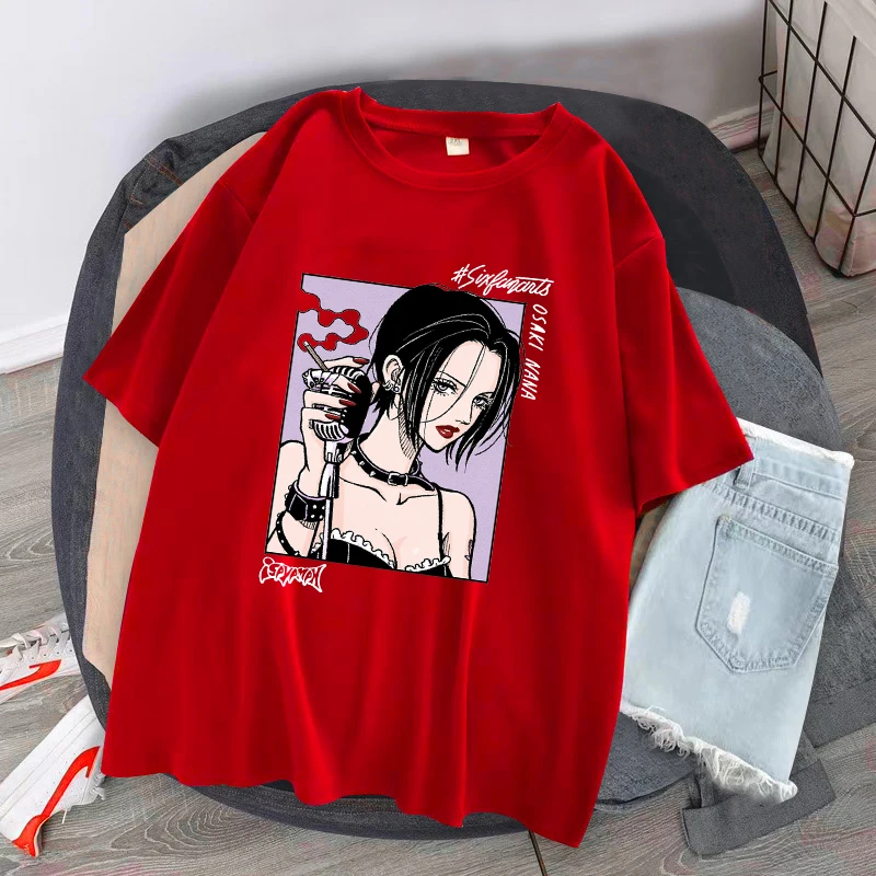 Футболка женская с японским аниме топ рисунком бабушки Осаки в стиле Харадзюку