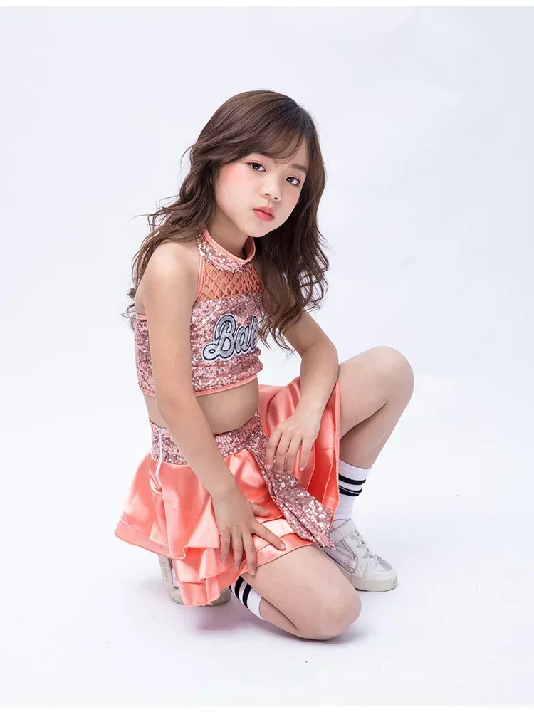 Детский танцевальный костюм с блестками для джазовых танцев девочек уличная