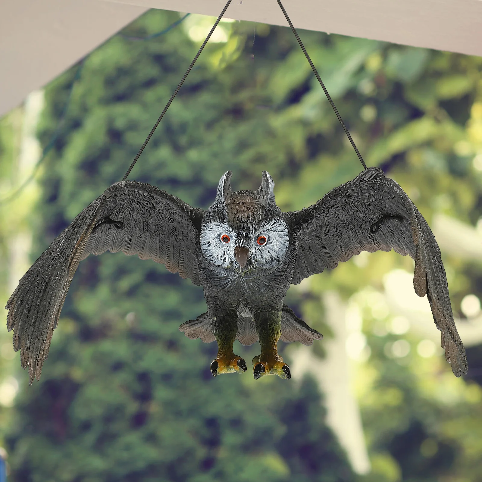 

Ornaments Yard Hanging Chic Realistic Bird Deterrent Garden Rotating Owl Owls Frighten Birds