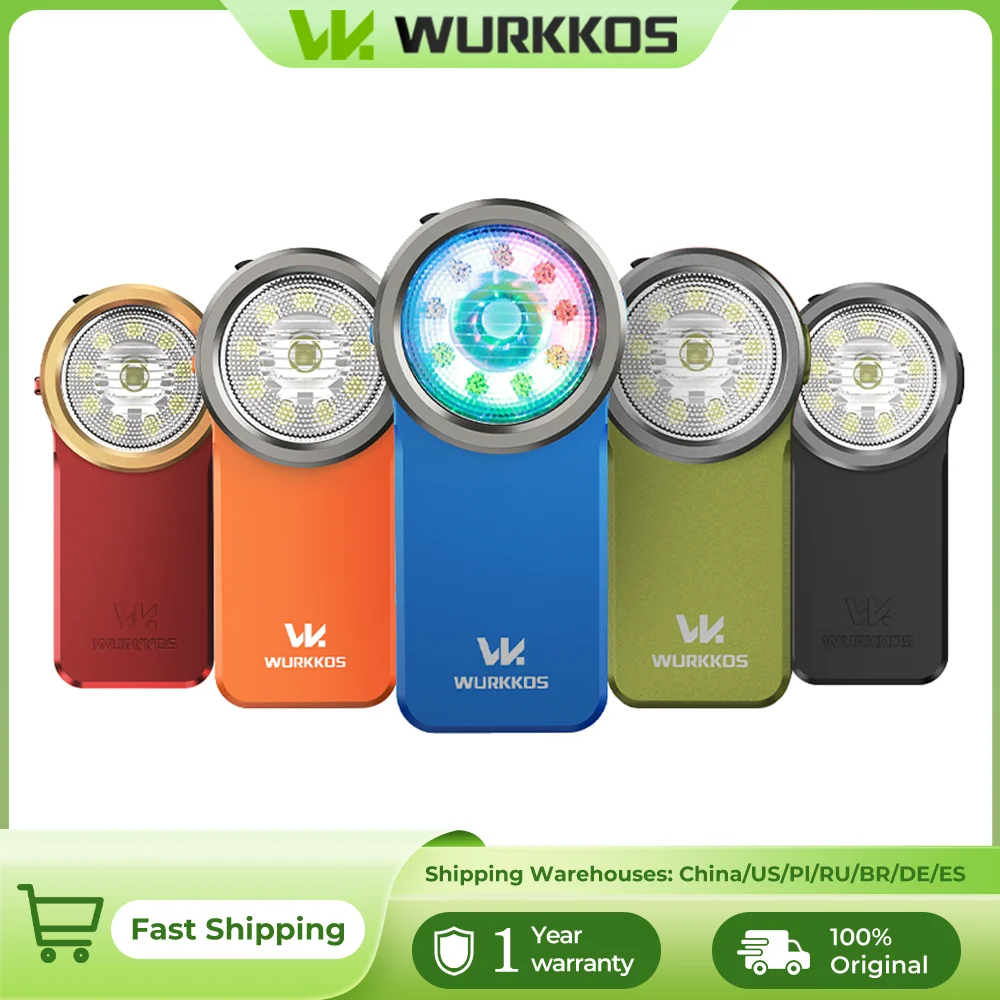 Wurkkos HD03 680LM Mini Latarka Klipsowa USB C Ładowalna Kieszonkowa Latarka Reflektor/Swiatło Rozproszone Przenośna Latarka EDC RGB z Magnesem