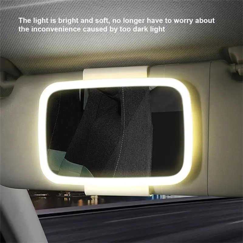 

Rechargeable Car Mirror with LED Lights Sun Visor Universal Makeup Touchscreen Mirrors Travel Sun-Shading Accessories Beauty