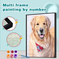 gatyztory dog animal painting by numbers kits unique gift multi aluminium diy frame on color canvas handpainted childrens room