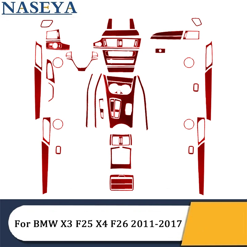 Красные наклейки из углеродного волокна для BMW X3 F25 X4 F26 2011 2012 2013 2014 2015 2016 2017