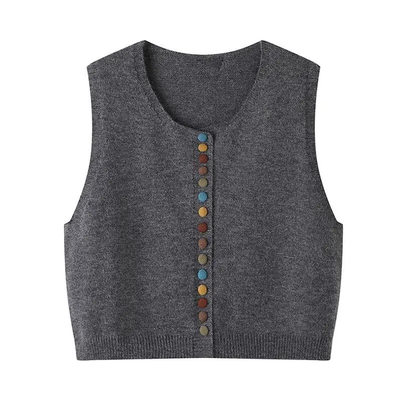 Новинка 2024 осенне-зимний модный вязаный жилет женский внутри и снаружи Женский