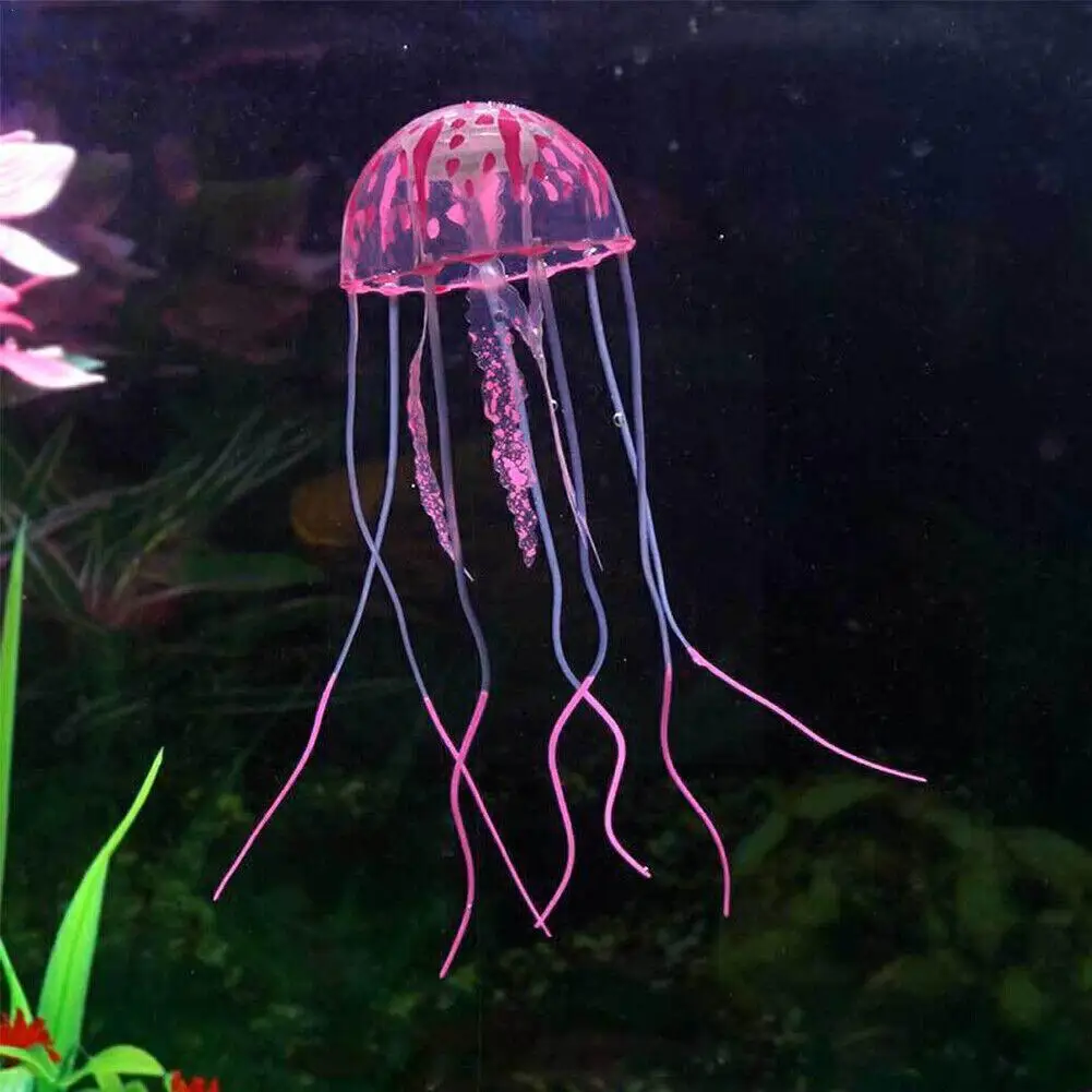

Artificial Swim Luminous Jellyfish Aquarium Decoration Plant Aquatic Fish Ornament Underwater Landscape Luminous Live U9z6