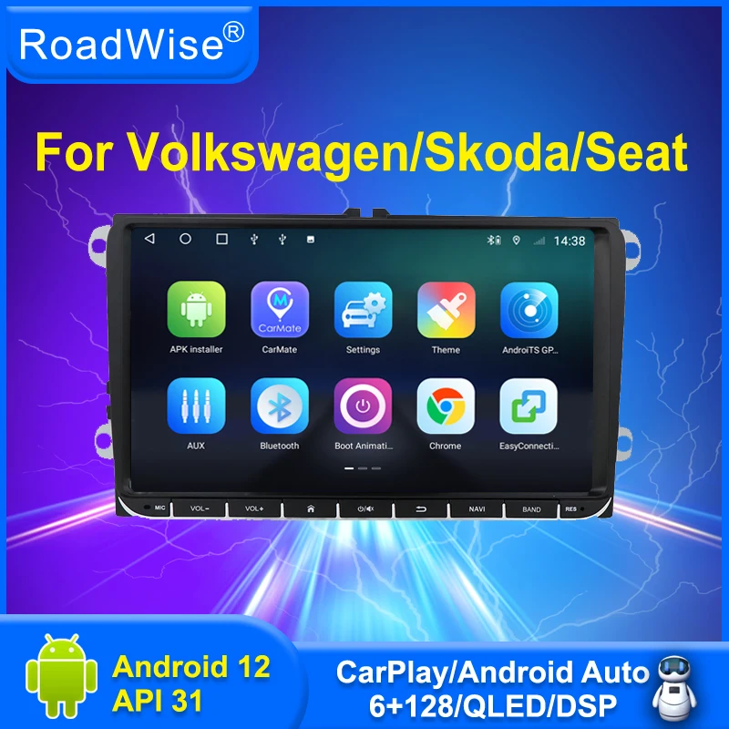 For VW Volkswagen Golf Polo Skoda Rapid Octavia Tiguan Passat b7 Android Auto Radio 2 Din Car Multimedia Carplay 4G WIFI GPS DVD