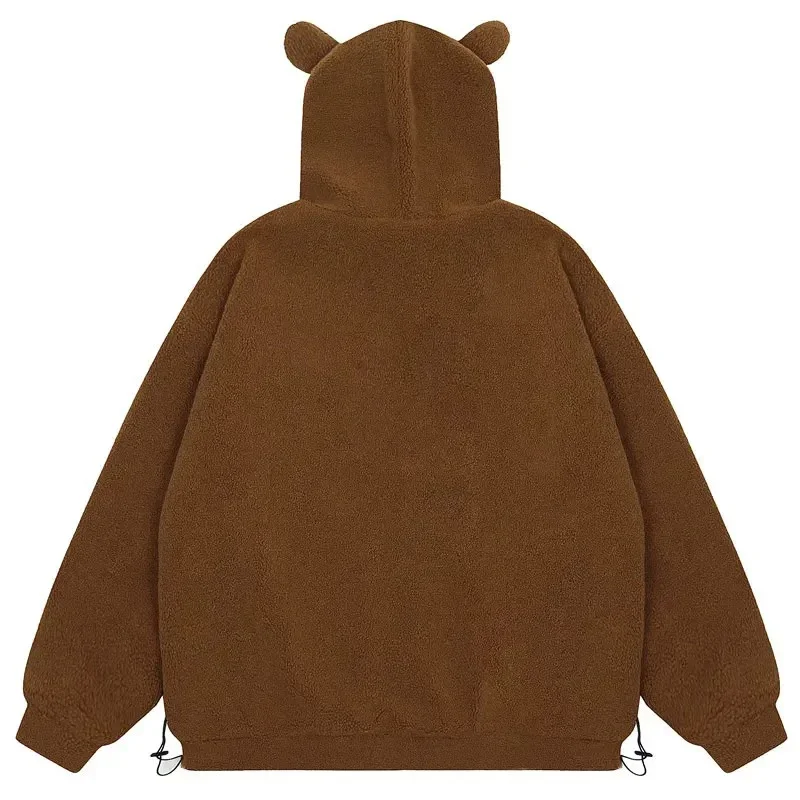 Мужская флисовая куртка на молнии с вышивкой из овечьей шерсти